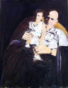 The Author as a Child with his Father; Painting by Peter Najarian
